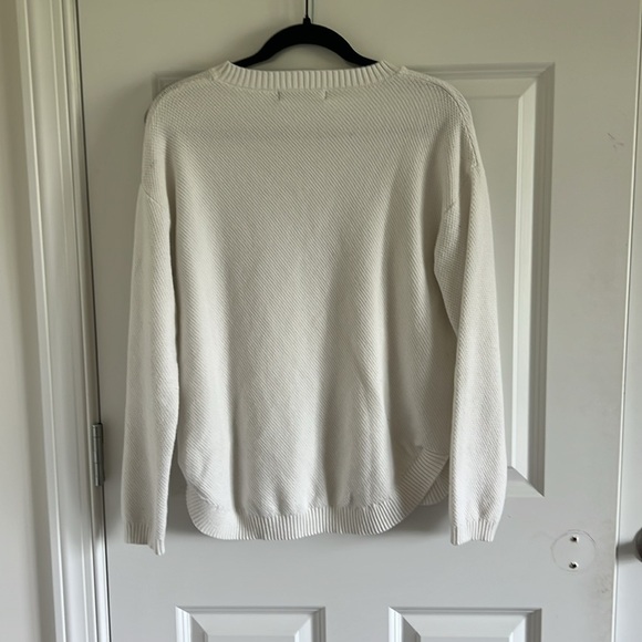 Merokeety Size Large White Waffle Sweater Size Large - Picture 5 of 9
